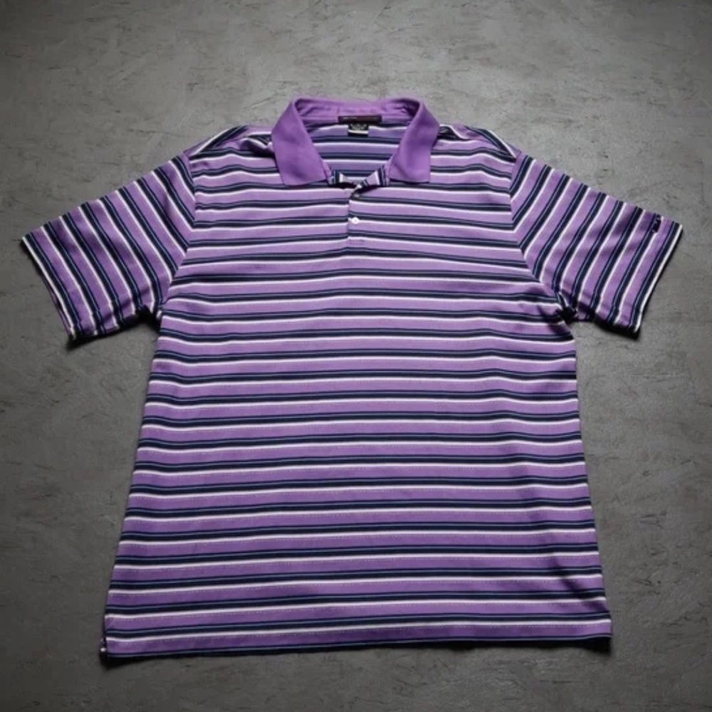 Purple Striped Men's Polo Shirt
